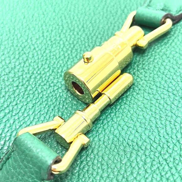 GUCCI 810232 Jackie 1961 Small 2WAY Bag Shoulder Bag Leather Green - Picture 12 of 15